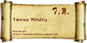 Tancsa Mihály névjegykártya